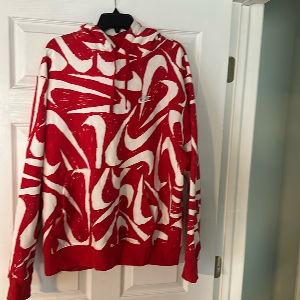 Nike red & white check men’s hoodie